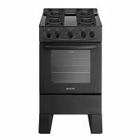 Fogão 4 Bocas Atlas Automático Mesa De Vidro Milão Glass Preto Bivolt - 1