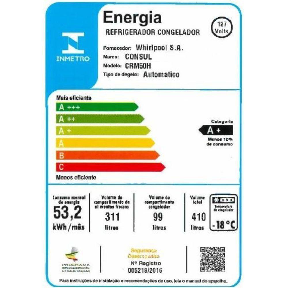 Geladeira Consul Frost Free Duplex 410L CRM50HB Branco 110V - 5