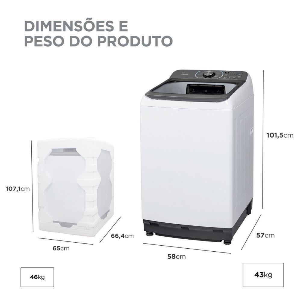Lavadora De Roupas Automática Midea 14Kg MA512W140-WK Wave Impeller Branco 220V - 6