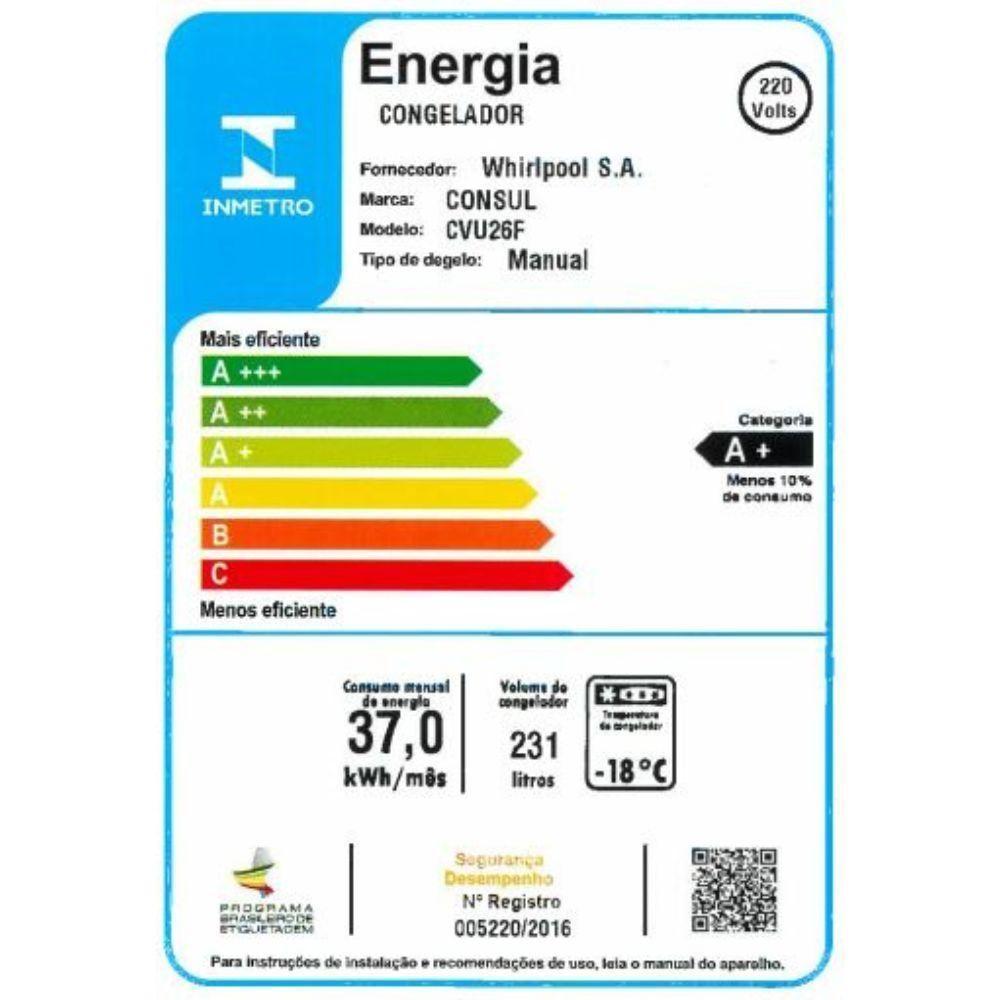 Freezer Vertical Consul 231L 1 Porta CVU26E Branco 220V - 6