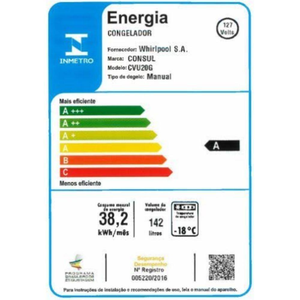 Freezer Vertical Consul Degelo Manual 142L 1 Porta CVU20 Branco 110V - 5