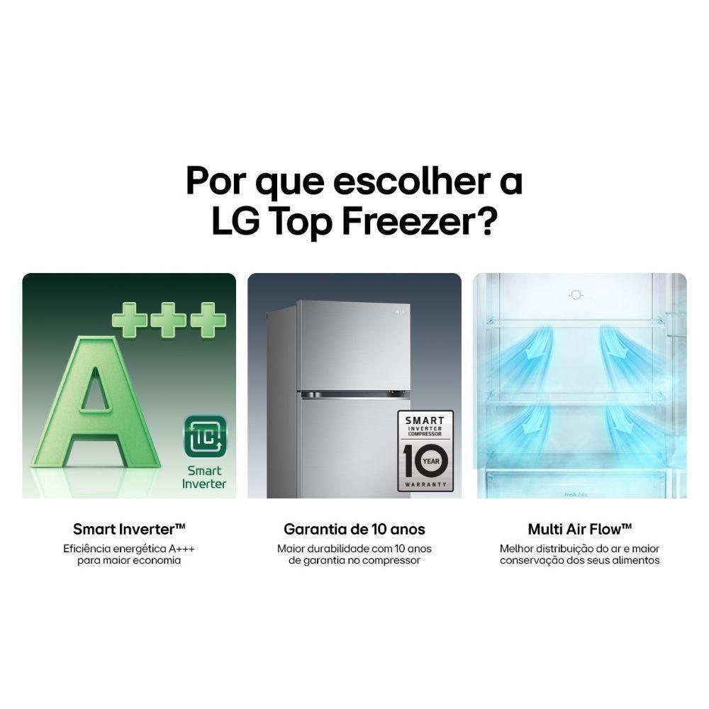 Geladeira LG Frost Free Inverter 395L GN-B392PLMB Inox 110V - 5
