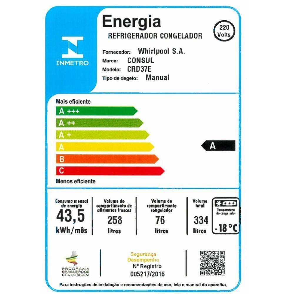 Geladeira Consul Cycle Defrost Duplex Inverter 334L CRD37 Branco 110V - 6