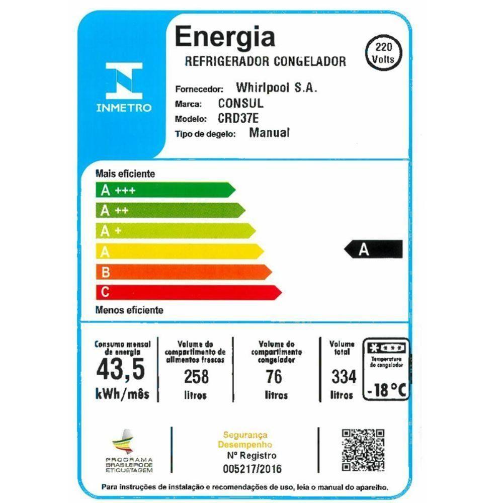 Geladeira Consul Cycle Defrost Duplex Inverter 334L CRD37 Branco 110V - 7