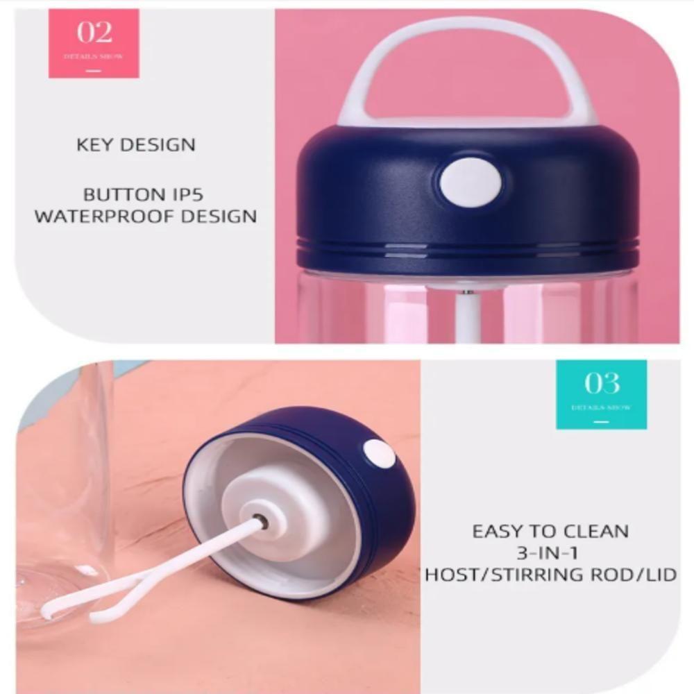Garrafa Mixer Copo Misturador Elétrica 300ml Garrafa Automática Shake Whey Miniliquidificador Batedeira Whey Gym - 5