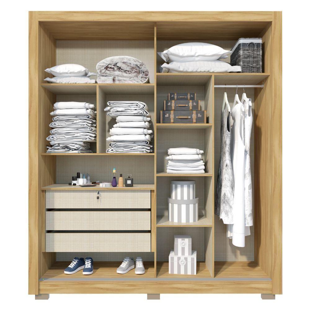 Guarda-roupa Casal 2 Portas 3 Gavetas Freij?-off White Gramado Avelan M?veis Ni - 3