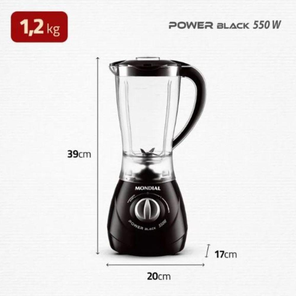 Liquidificador Mondial L-28 500W 2 Velocidades Preto 110V - 5