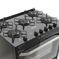 Fogão 5 Bocas Braslar Automático Mesa De Vidro Horus Top Control Preto Bivolt - 3