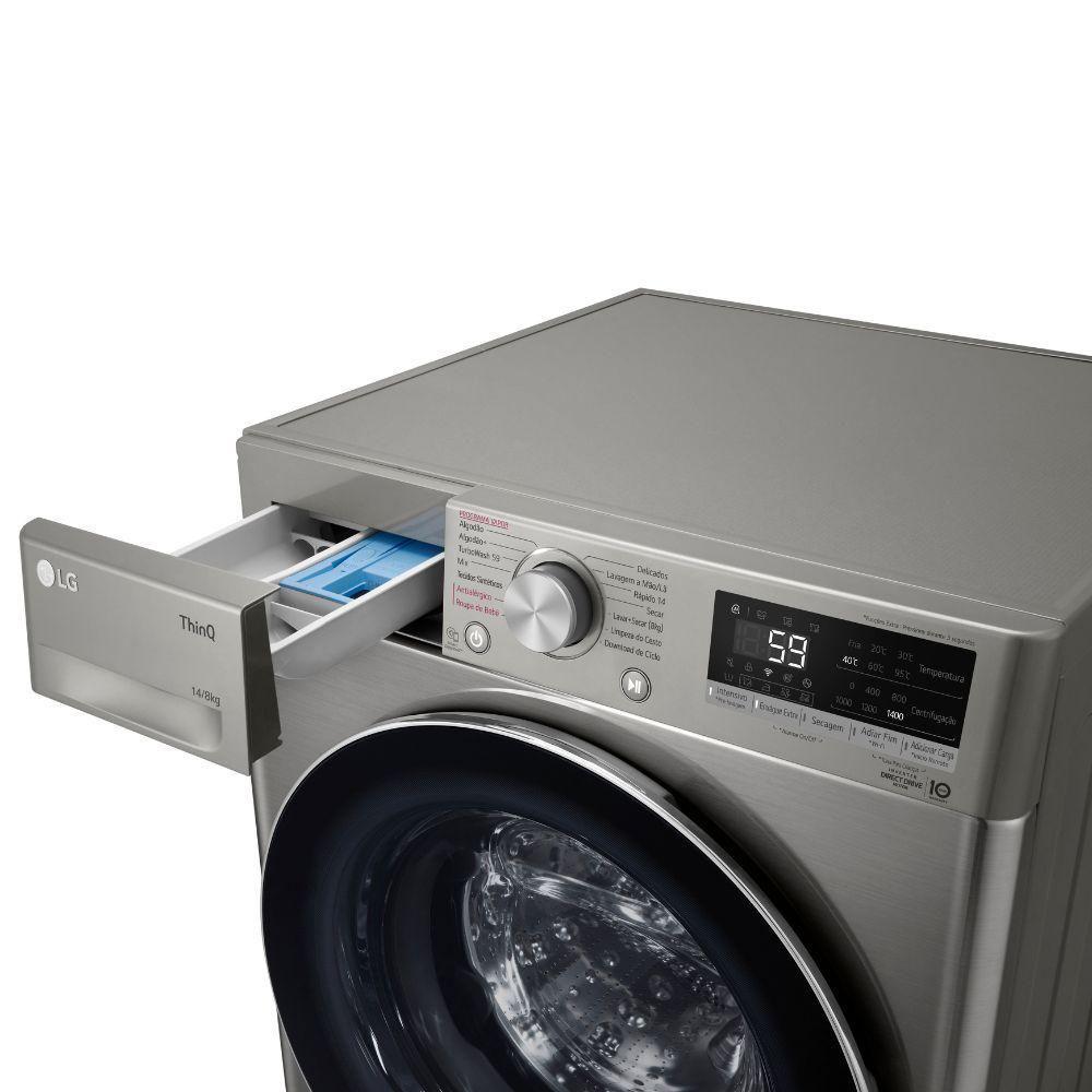 Lava E Seca LG Smart 14Kg VC4 Wi-fi E Inteligência Artificial Inox Wifi IA Inox 110V - 3