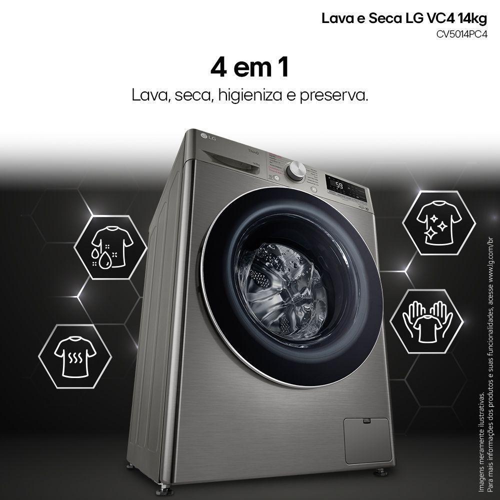 Lava E Seca LG Smart 14Kg VC4 Wi-fi E Inteligência Artificial Inox Wifi IA Inox 110V - 6