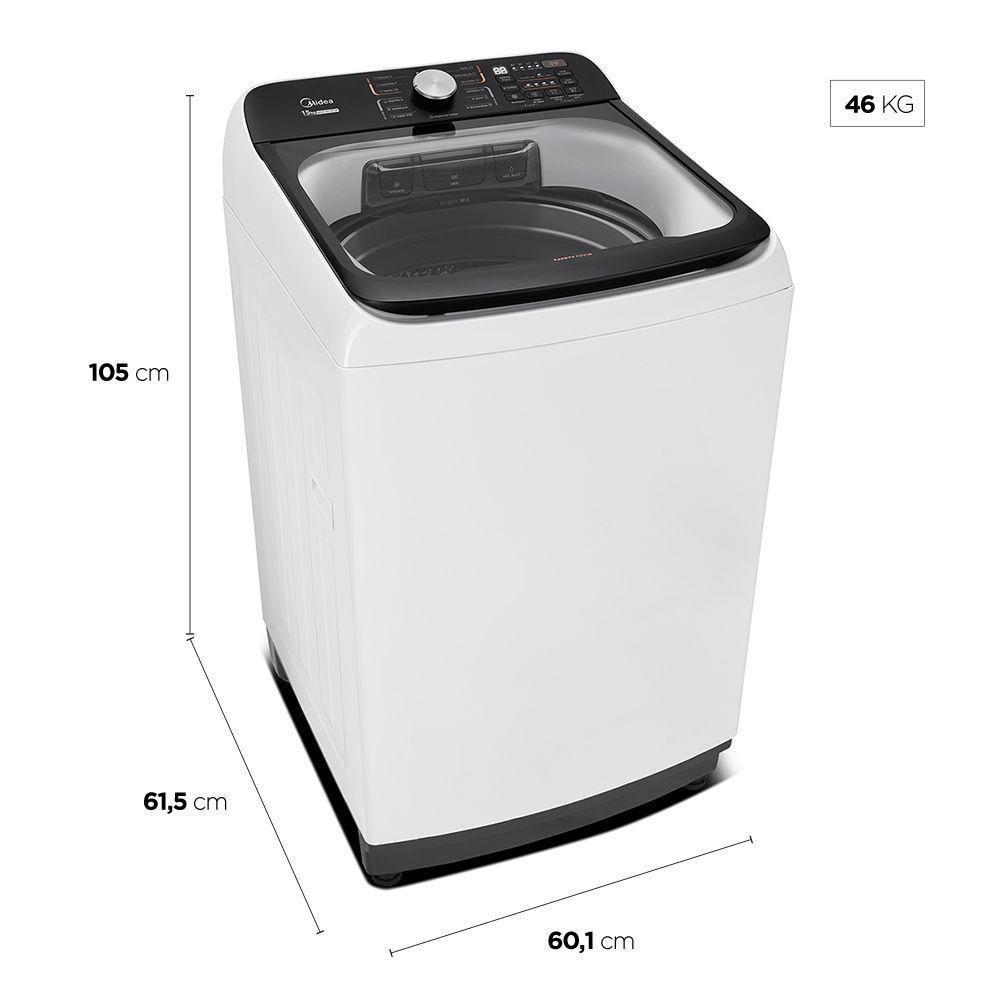 Lavadora De Roupas Automática Midea 15kg MA512W150A-WKBR Reuso De Água Branca 220V - 6