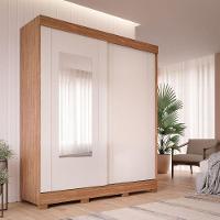Guarda-roupa Casal 2 Portas 3 Gavetas Com Espelho Cinamomo-off White Ilheus Panan Móveis - 1