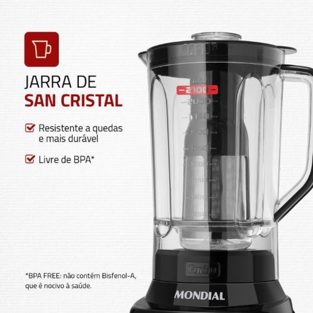 Liquidificador Mondial L1200bi 1200W 12 Velocidades Preto 220V - 3