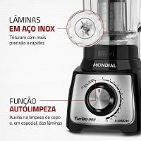 Liquidificador Mondial L1200bi 1200W 12 Velocidades Preto 220V - 6