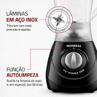 Liquidificador Mondial Easy Power L-550-B 550W 2 Velocidades Preto 220V - 5