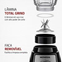 Liquidificador Mondial Turbo Glass L-1400-gi Jarra De Vidro 1400W 12 Velocidades Preto-inox Preto 110V - 5
