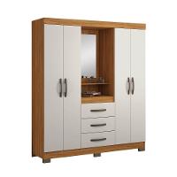 Guarda-roupa Casal 4 Portas 3 Gavetas Freijó-off White Nt 5015 Notável Móveis Marrom - 2