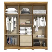 Guarda-roupa Casal 6 Portas 3 Gavetas Freijo-off White Argos Avelan Móveis Branco - 3