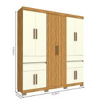 Guarda-roupa Casal 10 Portas 4 Gavetas Freijo/off White Nevada Avelan Móveis - 4