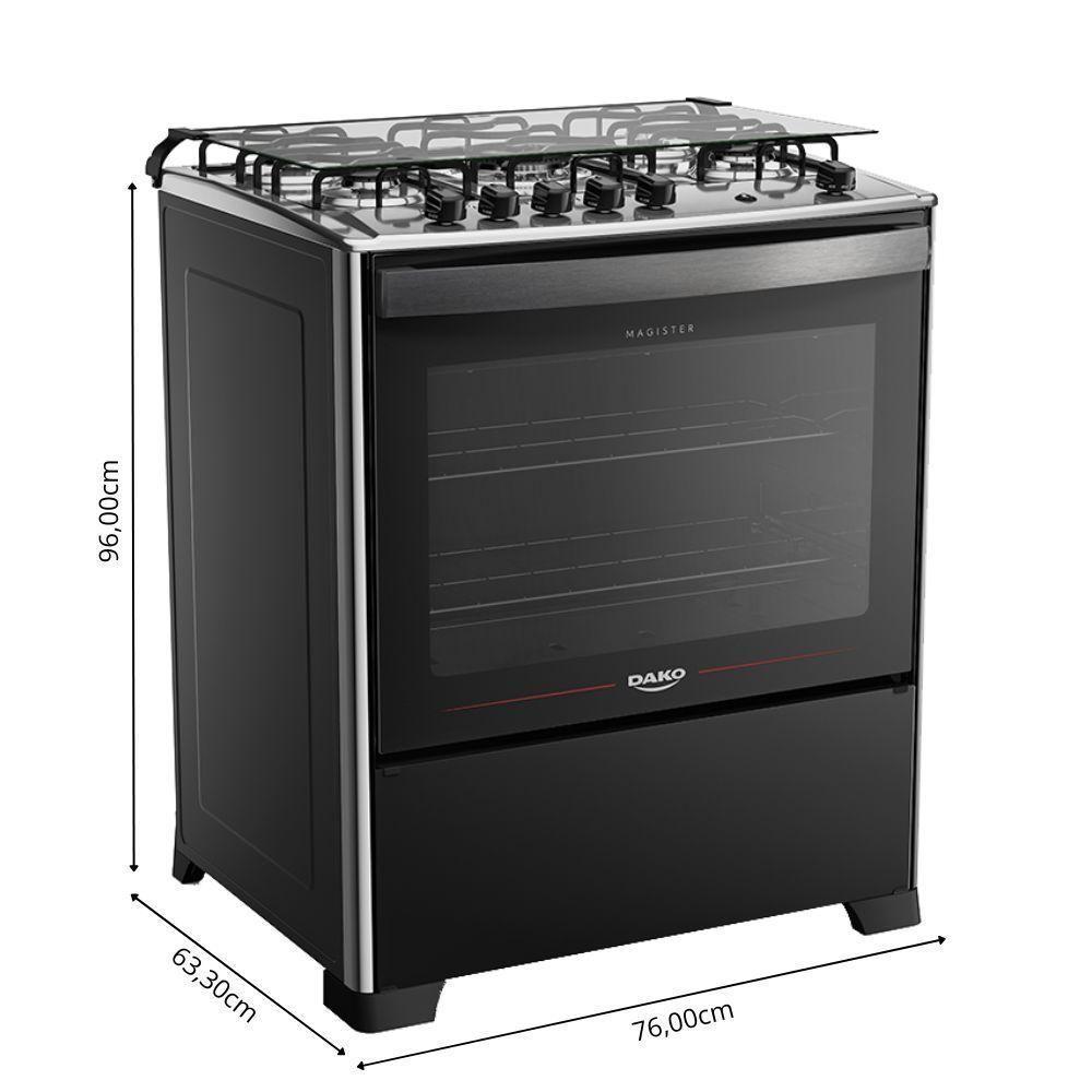 Fogão 5 Bocas Dako Automático Magister Preto Bivolt - 5