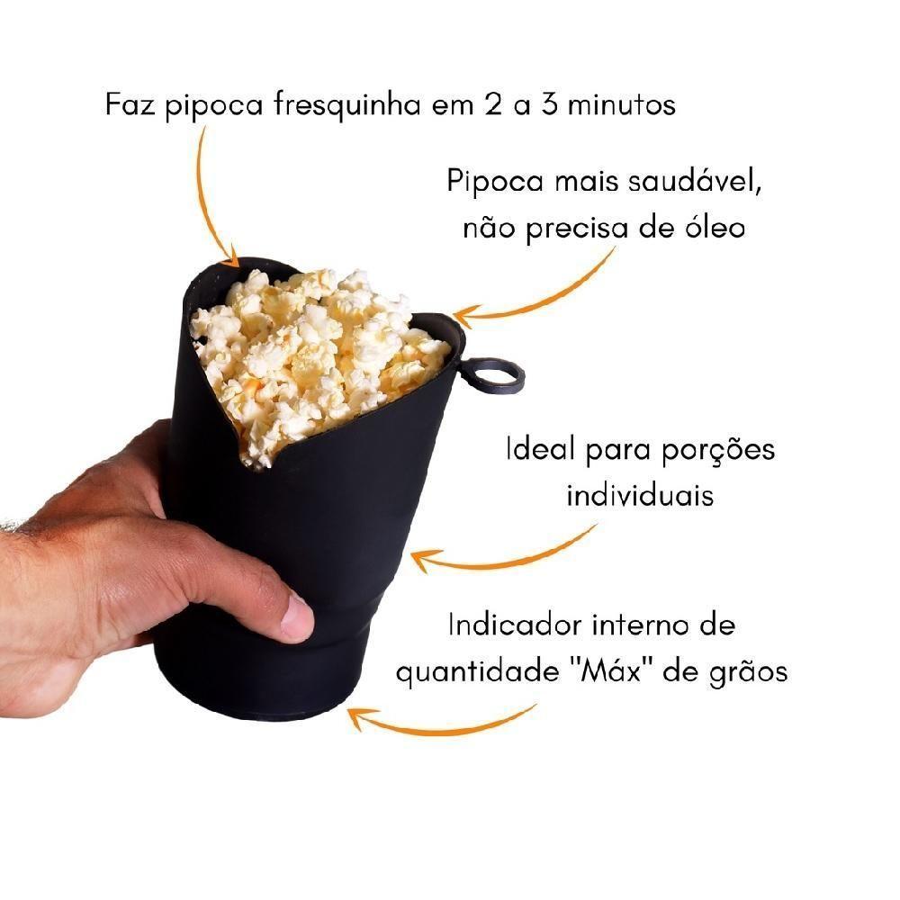 Pipoqueira Microondas Silicone Panela Multiuso Macarrão Arroz Balde Sem Óleo Retrátil Premium - 6