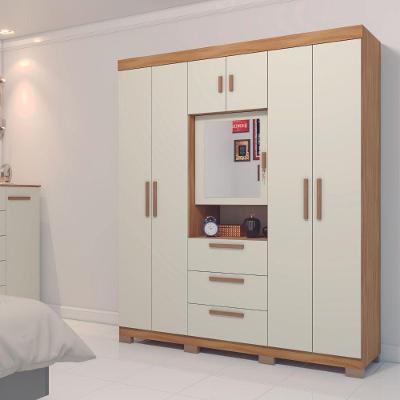 Guarda-roupa Casal 7 Portas 3 Gavetas Com Espelho Freij?-off White Catania Avelan M?veis