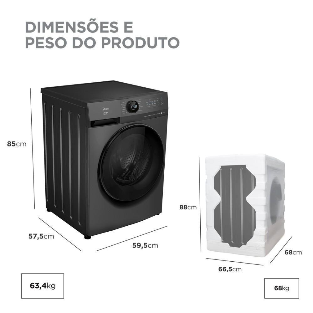 Lava E Seca Midea 11kg MF201 Slim Wi-fi Healthguard Titanium 110V - 6