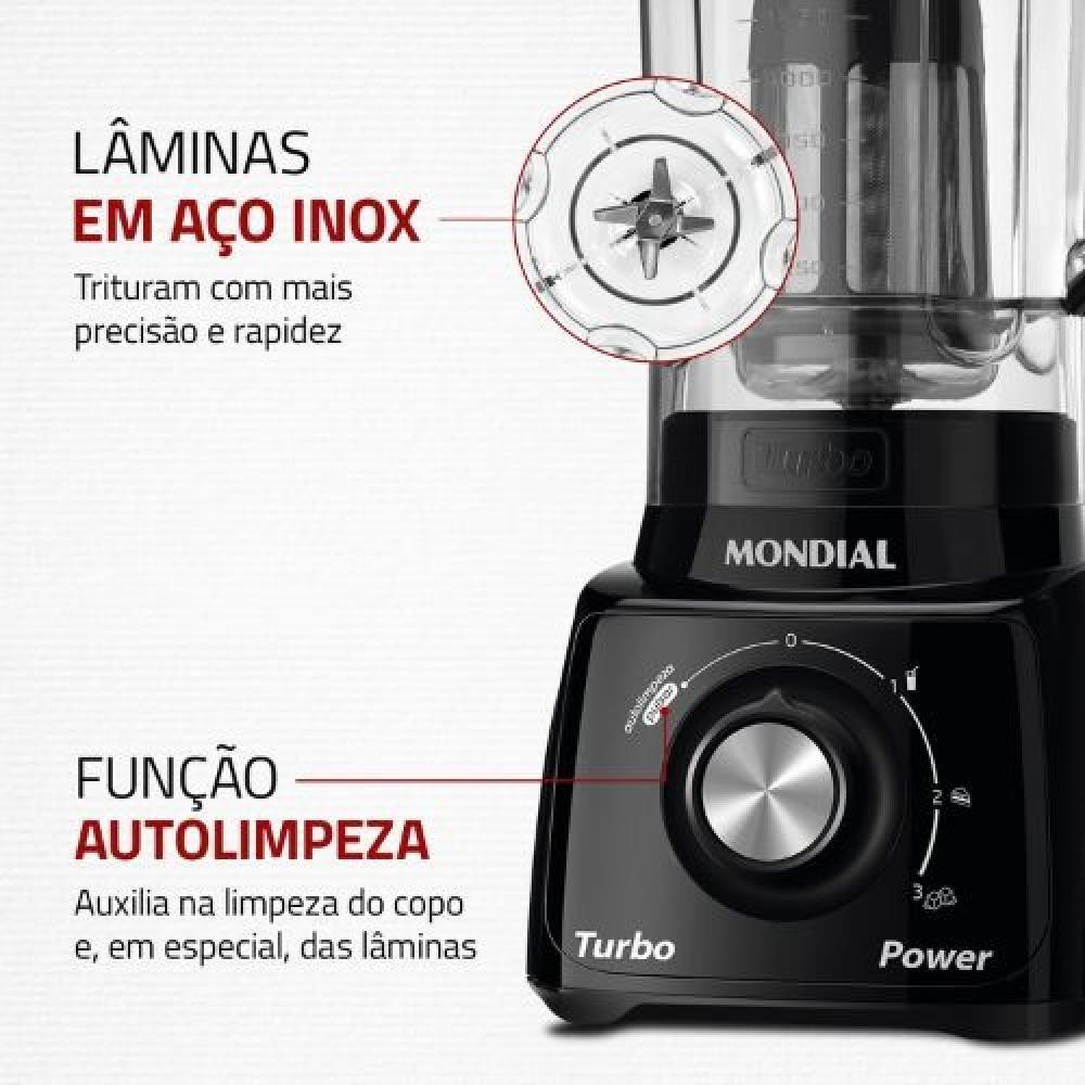 Liquidificador Mondial L-99 Fb 500W 3 Velocidades Preto 220V - 6