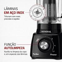 Liquidificador Mondial L-99 Fb 500W 3 Velocidades Preto 220V - 6
