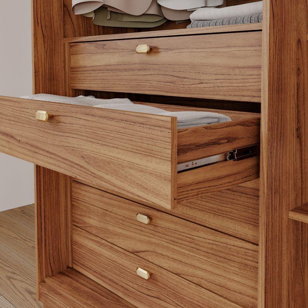 Guarda-roupa Casal 6 Portas 5 Gavetas Cinamomo-grafiato Aurora Panan Móveis - 6