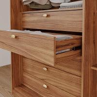 Guarda-roupa Casal 6 Portas 5 Gavetas Cinamomo-grafiato Aurora Panan Móveis - 6