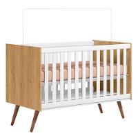 Berço Americano 3820 E Guarda Roupa 3830 Q Encanto Retrô Freijó Toq Branco Acetinado Com Colchão Tend Tudo - Qmovi - 2