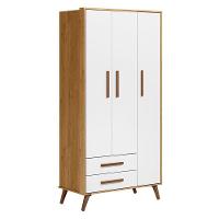 Berço Americano 3820 E Guarda Roupa 3830 Q Encanto Retrô Freijó Toq Branco Acetinado Com Colchão Tend Tudo - Qmovi - 5