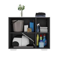 Armário Lavanderia Com 3 Portas 90 Cm Mp5034 Preto/Branco - 7