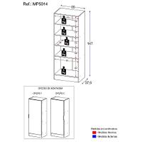 Armário Multiuso Lavanderia Com 1 Porta Multimóveis Preto - 8