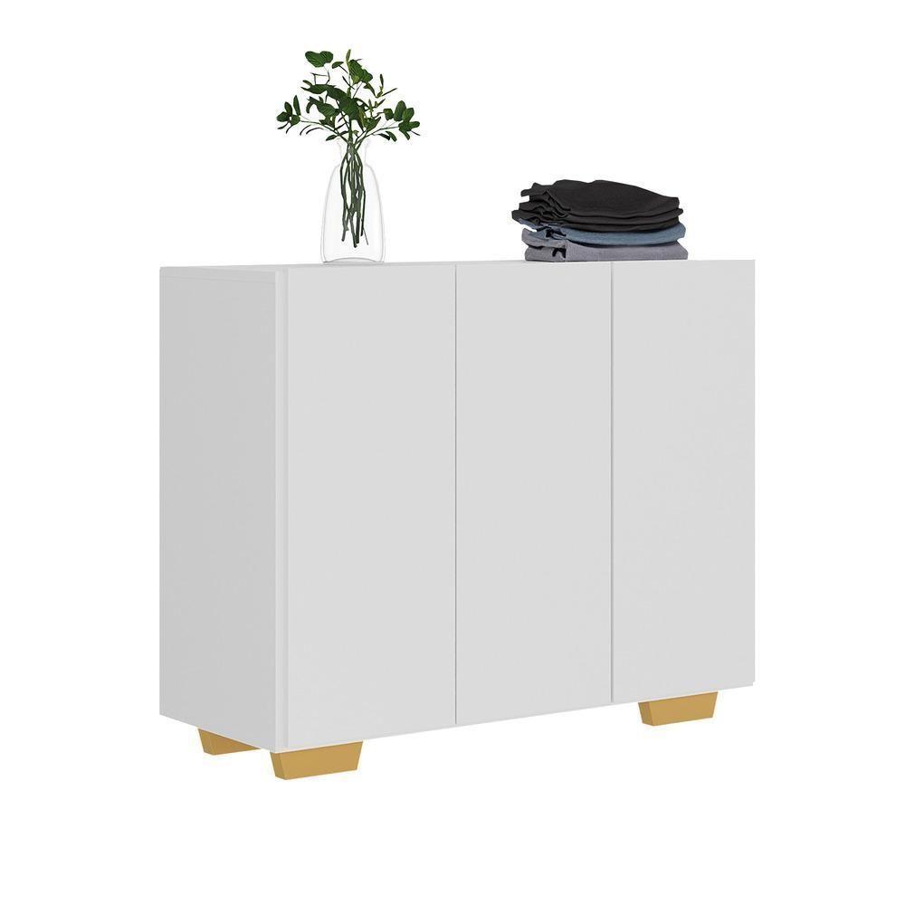 Armário Lavanderia Com 3 Portas 90 Cm Mp5034 Branco/Natural - 3