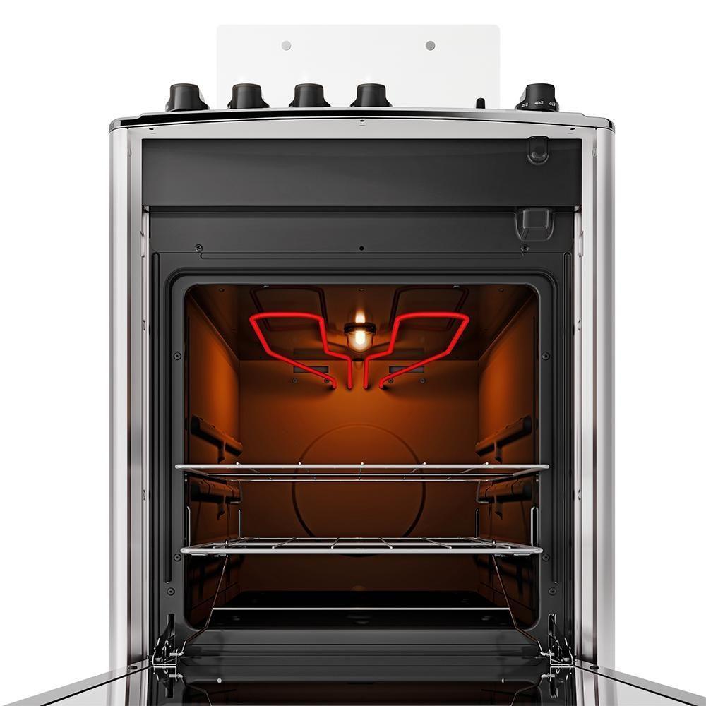 Fogão 4 Bocas Dako Magister Grill Preto Com Mesa Inox Bivolt - Preto - 6