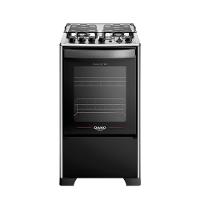 Fogão 4 Bocas Dako Magister Grill Preto Com Mesa Inox Bivolt - Preto - 1