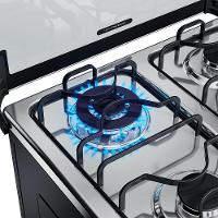 Fogão 4 Bocas Dako Magister Grill Preto Com Mesa Inox Bivolt - Preto - 5