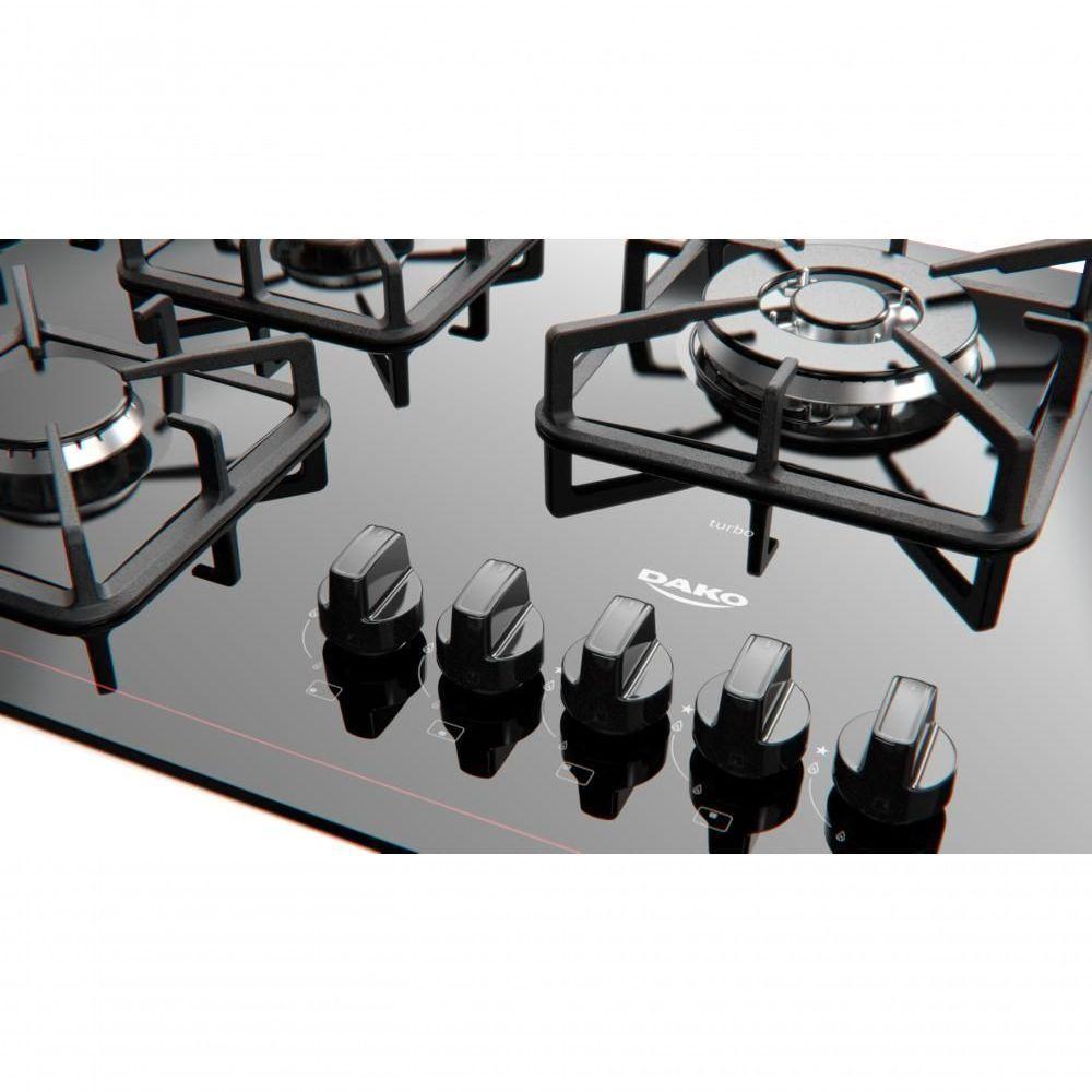 Cooktop 5 Bocas Dako Diplomata Mesa De Vidro Preto Bivolt - 3