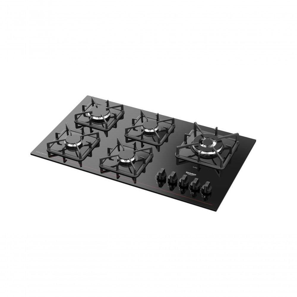 Cooktop 5 Bocas Dako Diplomata Mesa De Vidro Preto Bivolt - 4