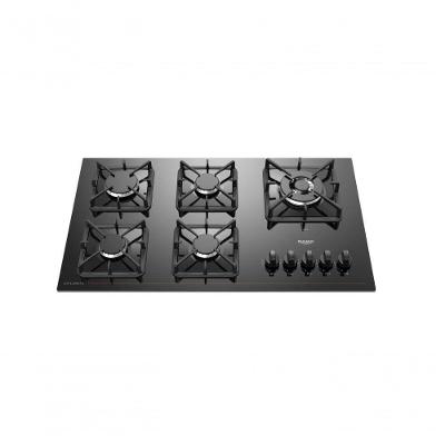 Cooktop a Gás Dako Diplomata 5 Bocas Vidro Temperado Tripla Chama Preto Bivolt
