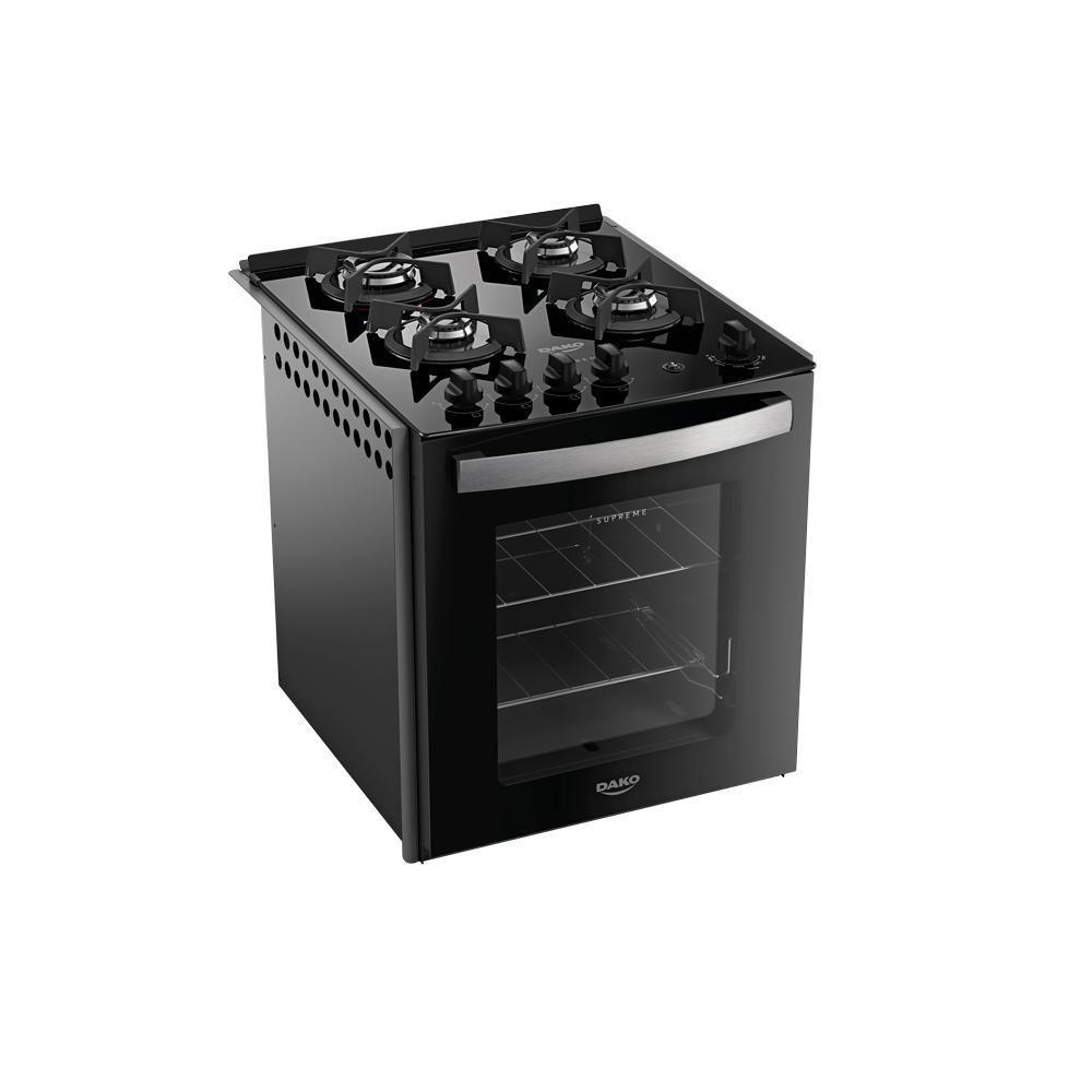 Fogão 4 Bocas De Embutir Dako Supreme Mesa De Vidro Preto Bivolt - 2