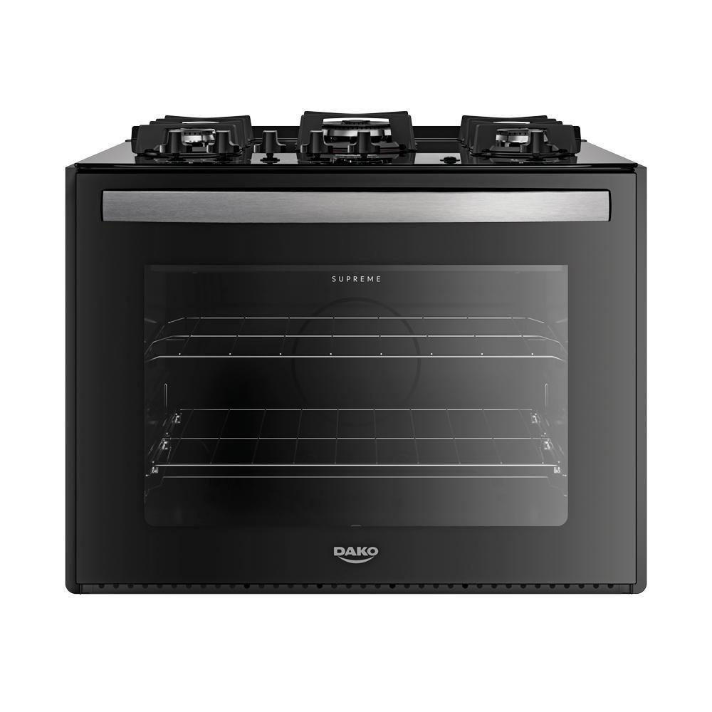 Fogão 5 Bocas Embutir Dako Supreme Mesa De Vidro Bivolt - Preto Preto - 1