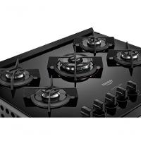 Fogão 5 Bocas Embutir Dako Supreme Mesa De Vidro Bivolt - Preto Preto - 3