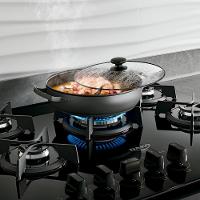 Fogão 5 Bocas Embutir Dako Supreme Mesa De Vidro Bivolt - Preto Preto