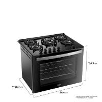 Fogão 5 Bocas Embutir Dako Supreme Mesa De Vidro Bivolt - Preto Preto - 7