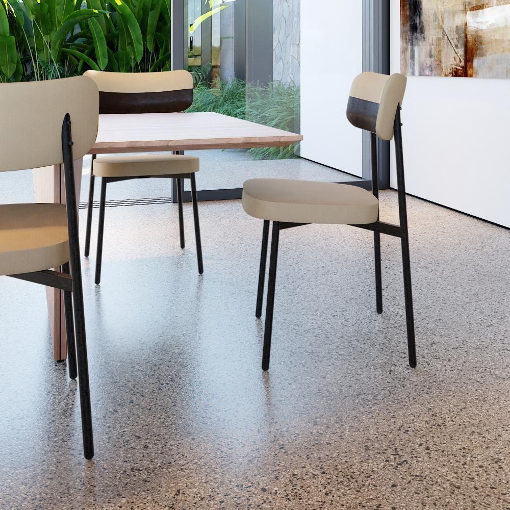 Cadeira Alloa Fixa Com 4 Pés 50 X 44,7 X 83,8 Cm Com 1 Un. Corriente Areia- Courino Café - 2