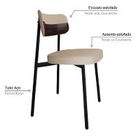 Cadeira Alloa Fixa Com 4 Pés 50 X 44,7 X 83,8 Cm Com 1 Un. Corriente Areia- Courino Café - 3