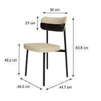 Cadeira Alloa Fixa Com 4 Pés 50 X 44,7 X 83,8 Cm Com 1 Un. Corriente Areia- Courino Café - 6